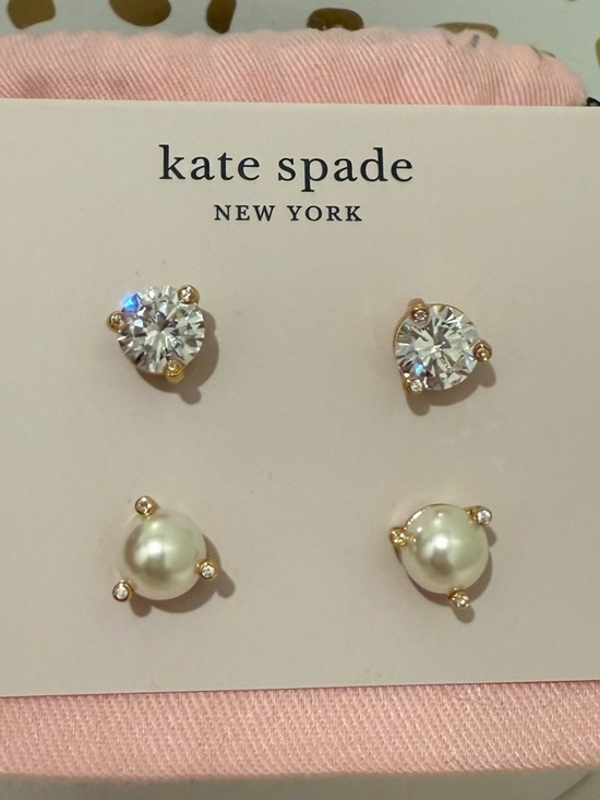 kate spade Jewelry - Kate Spade Pearl and Crystal Stud Earring Duo - White & Gold